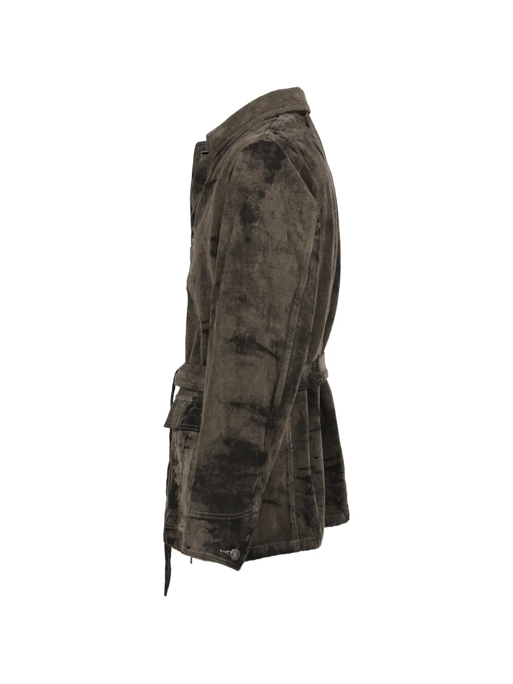 Taakk Denim jack met jacquard en ceintuur Bruin