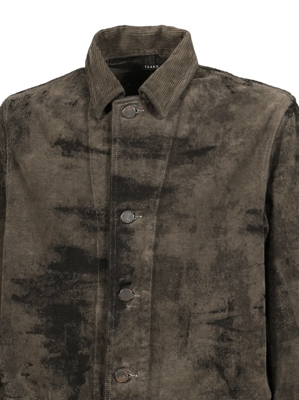 Taakk Denim jack met jacquard en ceintuur Bruin
