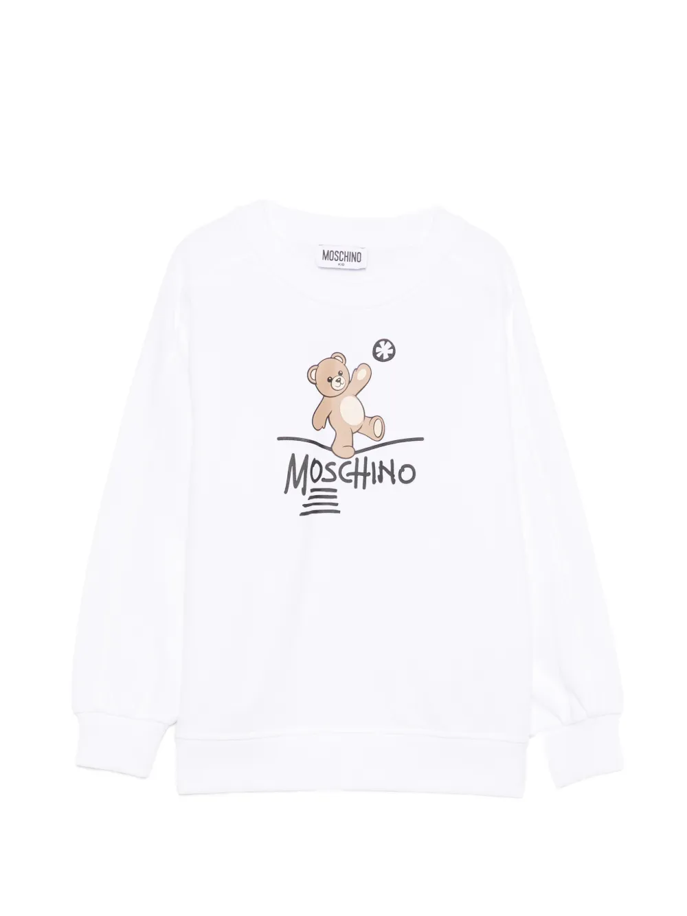 Moschino Kids Teddy Bear logo-print sweater - Bianco