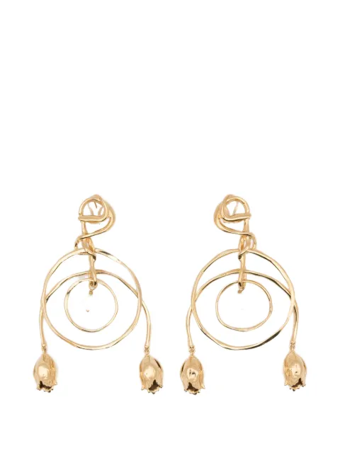 Chloé Tulip pearl-pendant floral earrings