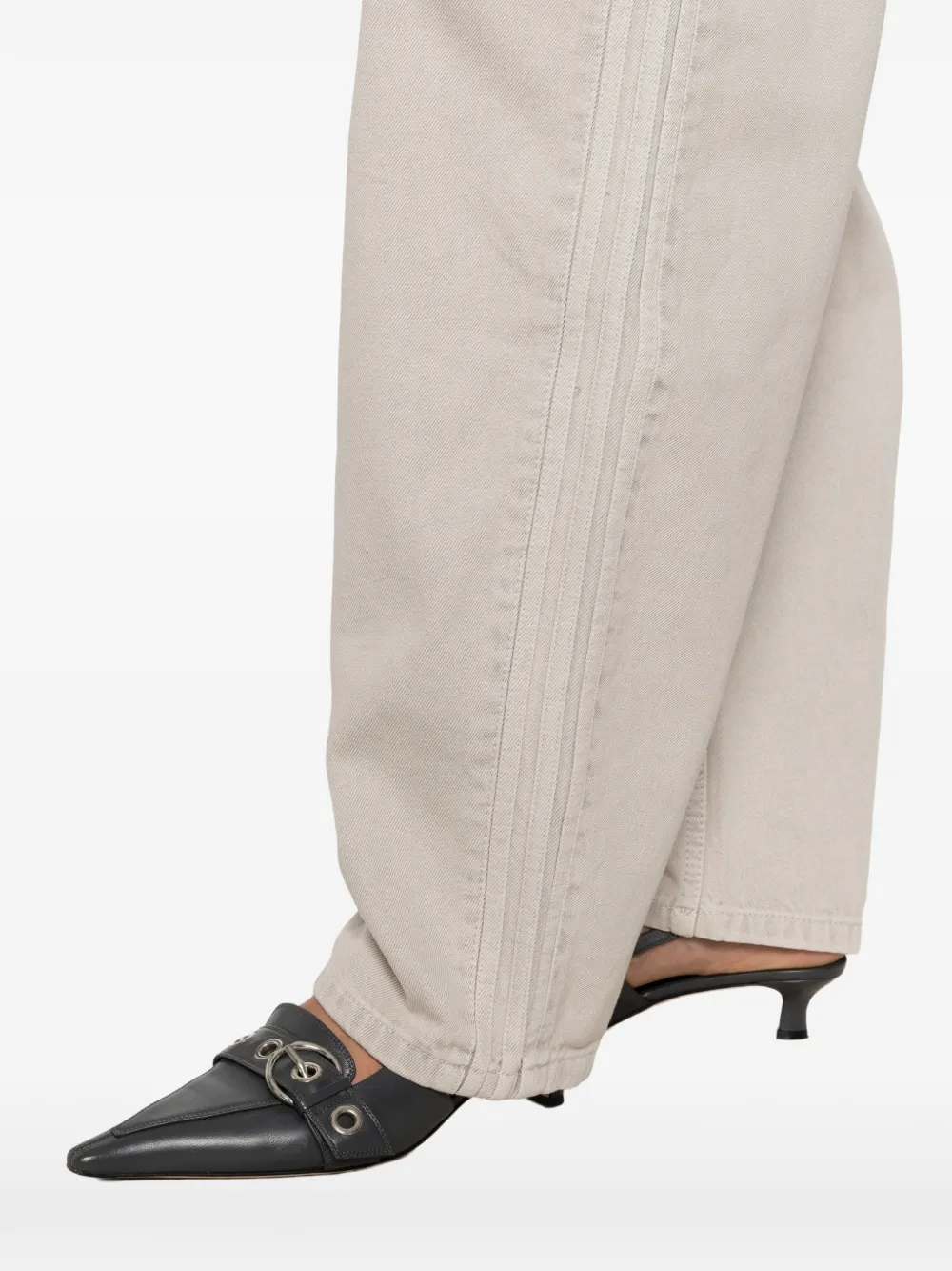 adidas 3-stripe panelled trousers Beige