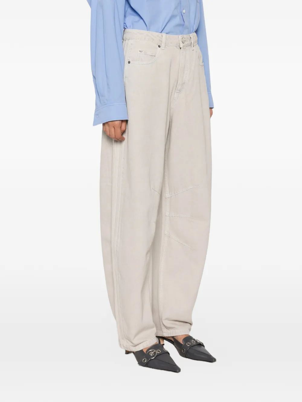 adidas 3-stripe panelled trousers Beige