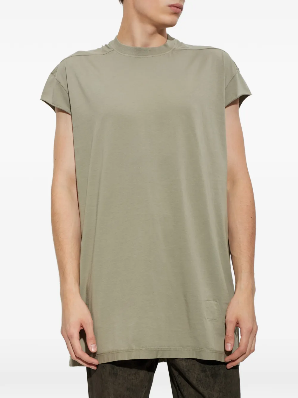 Rick Owens DRKSHDW Gerafeld T-shirt met decoratieve streep Groen