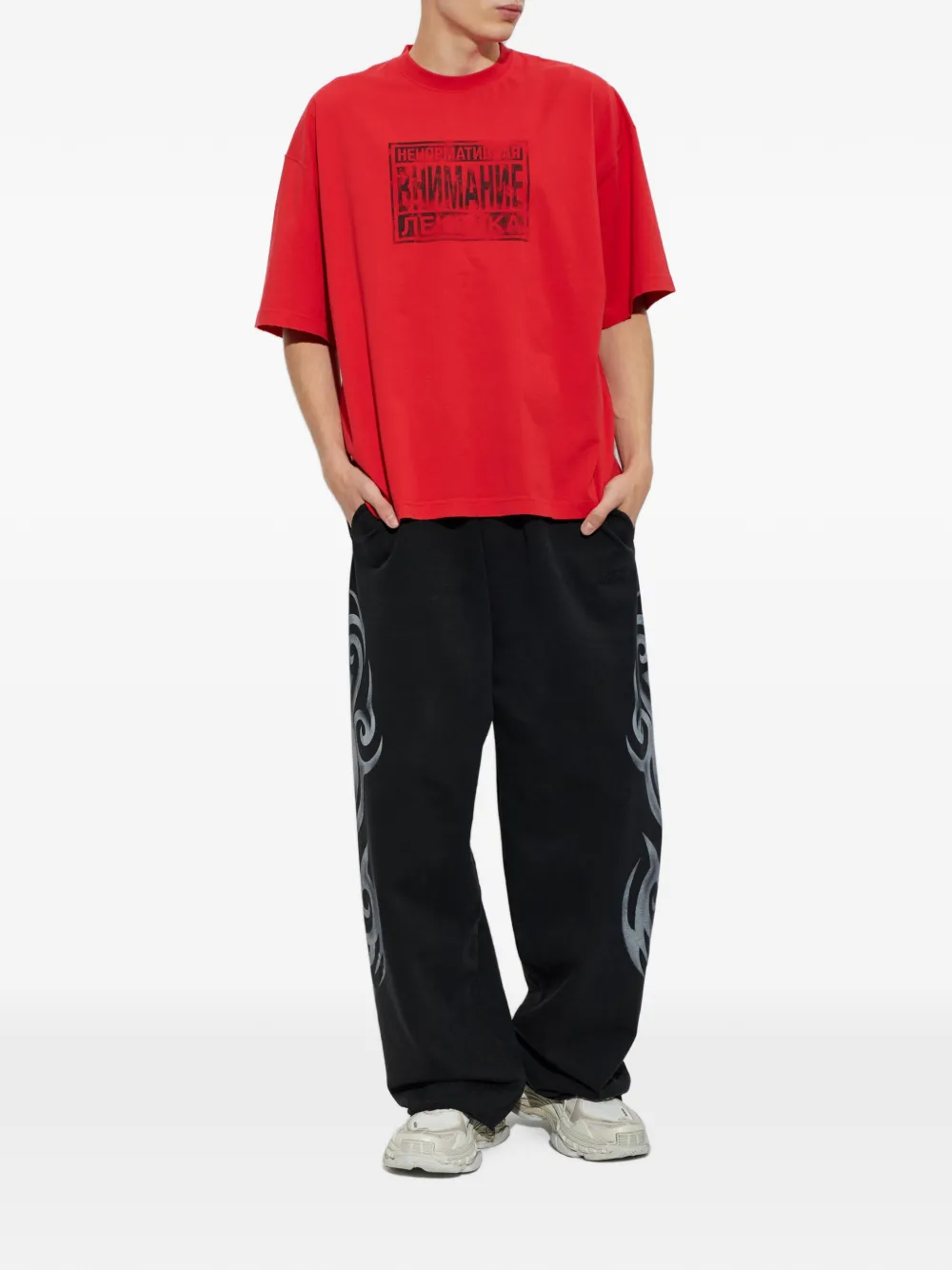 VETEMENTS print T-shirt Rood