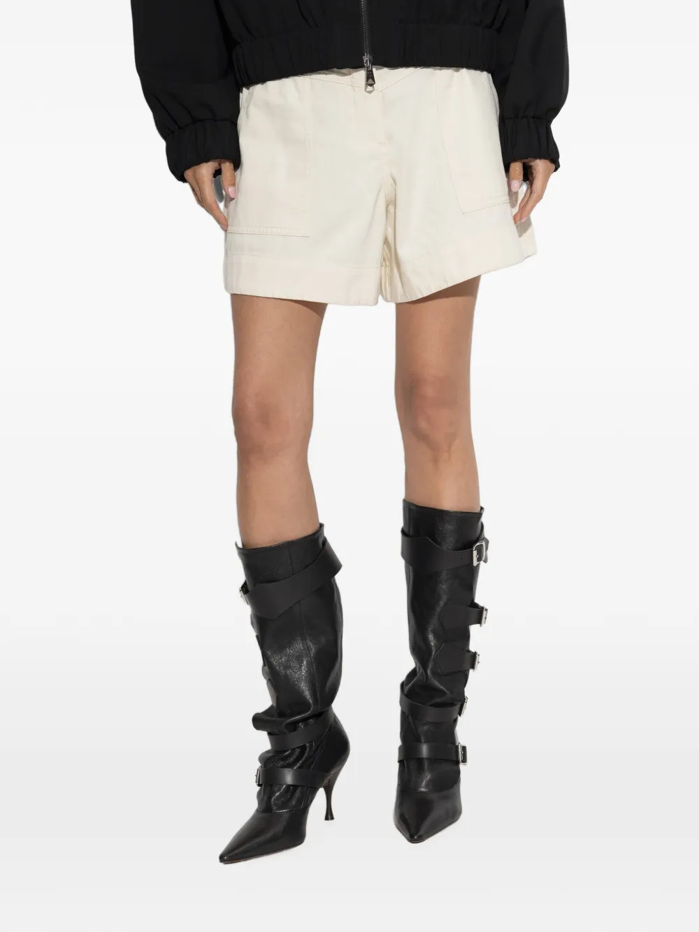 Self-Portrait High waist shorts Beige