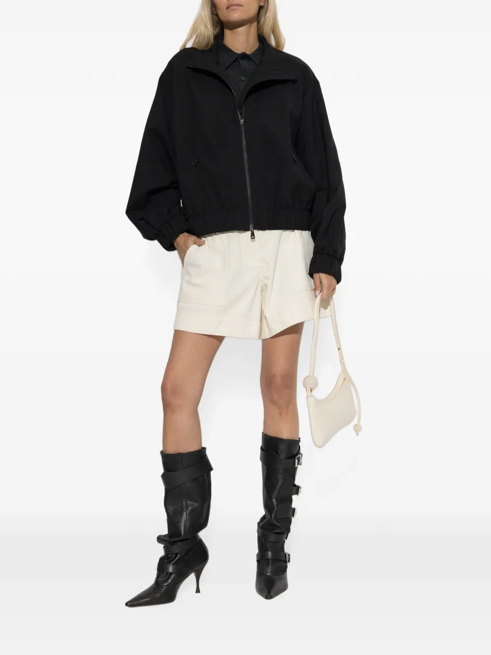 Self-Portrait High waist shorts Beige