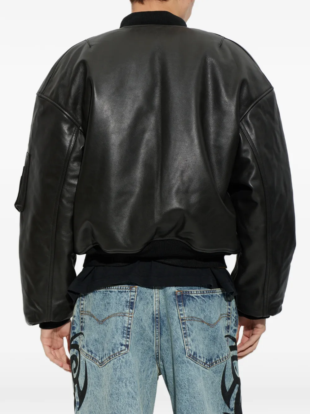 VETEMENTS leather bomber jacket Zwart