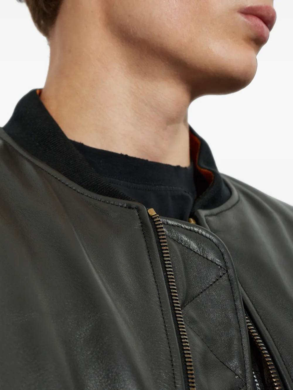VETEMENTS leather bomber jacket Zwart
