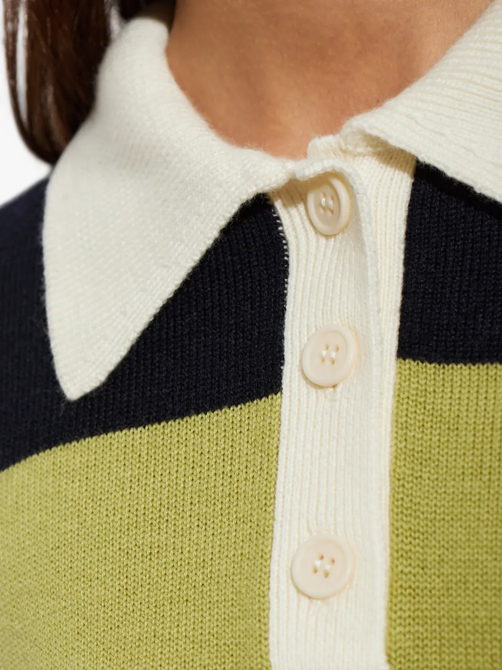 A.P.C. Louise gestreepte wollen poloshirt Groen