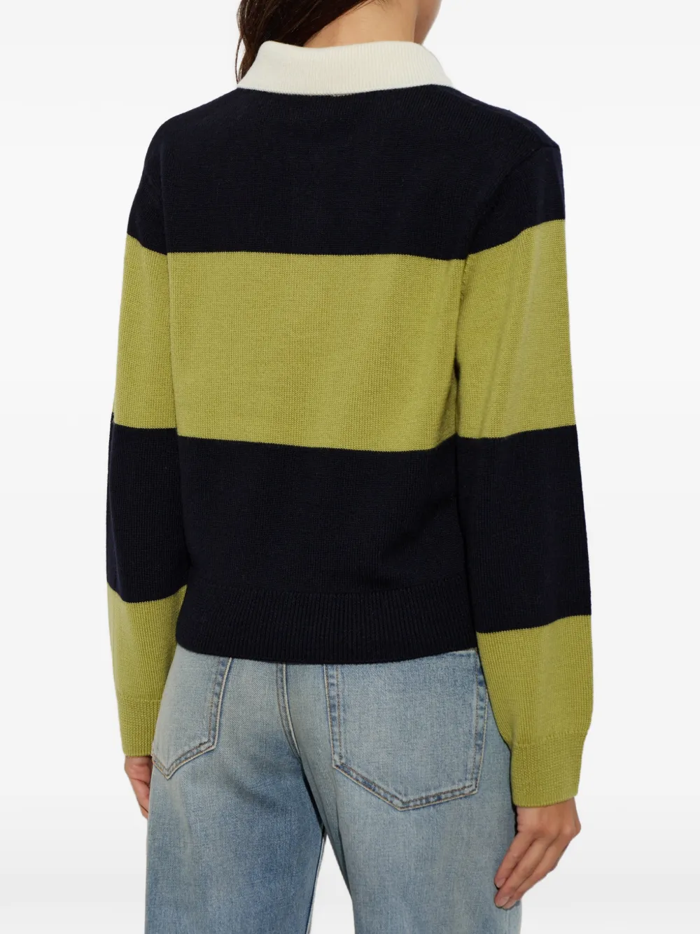 A.P.C. Louise gestreepte wollen poloshirt Groen
