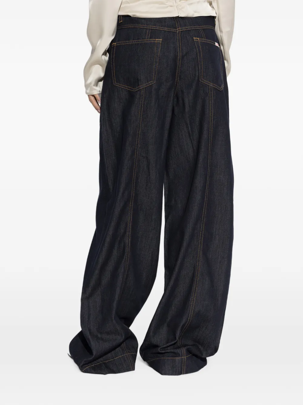 Self-Portrait Jeans met wijde pijpen Blauw