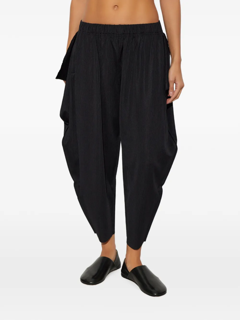 Pleats Please Issey Miyake pleated wide-leg trousers Zwart