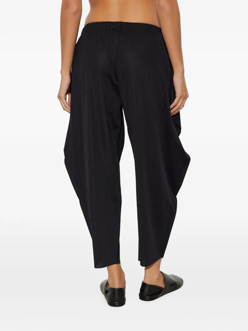 Pleats Please Issey Miyake pleated wide-leg trousers Zwart