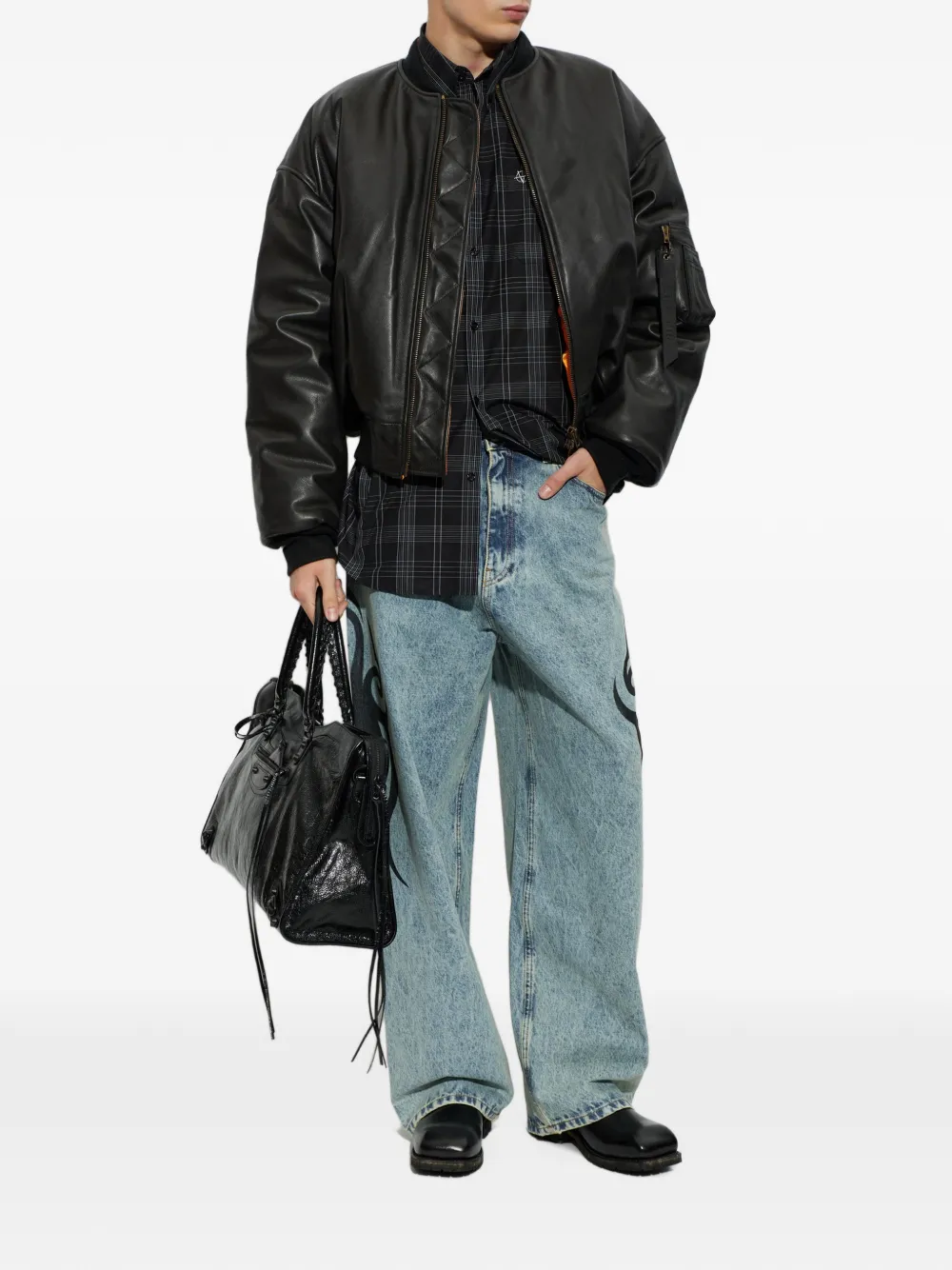 VETEMENTS checked button-down shirt Zwart