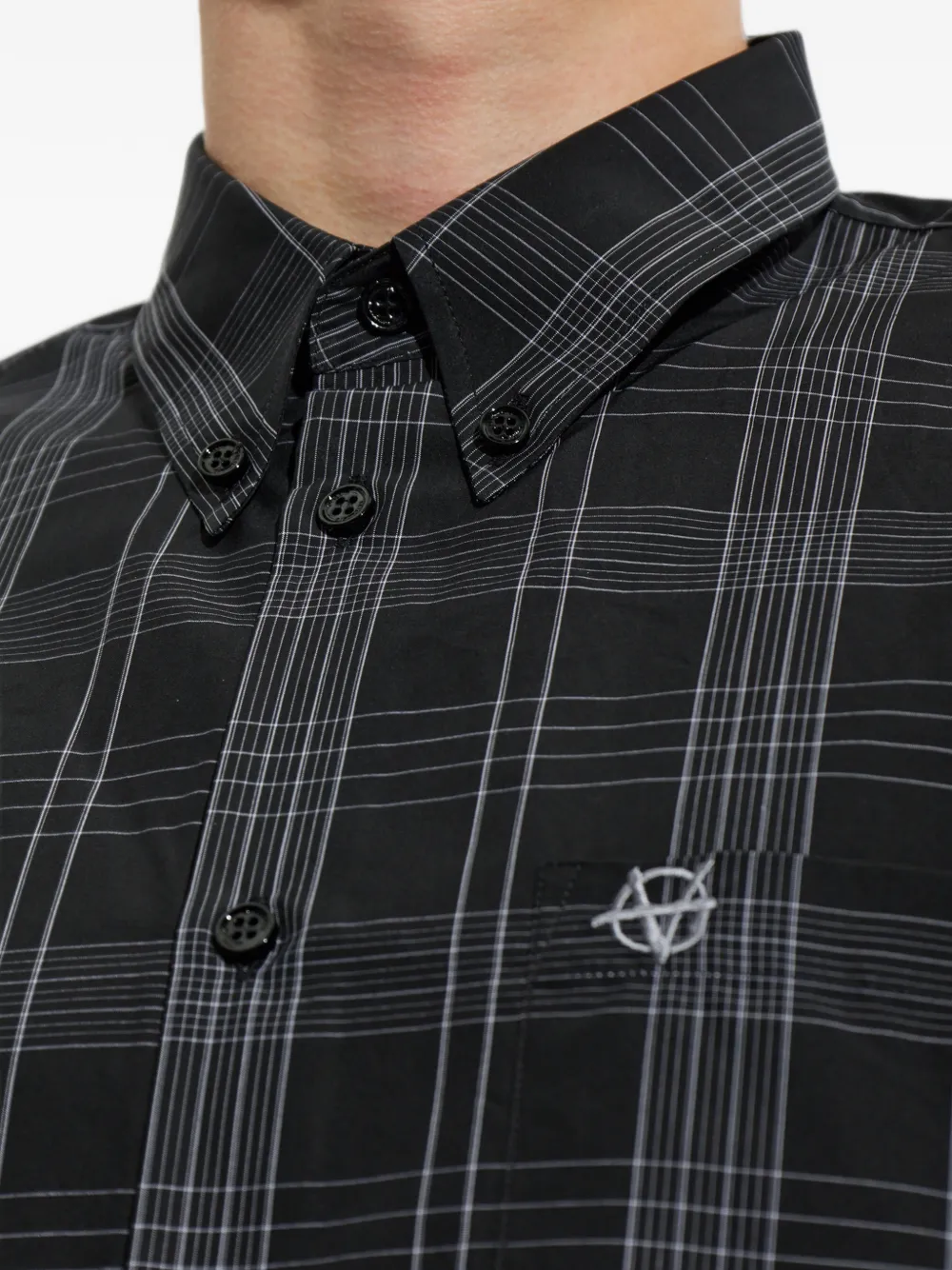 VETEMENTS checked button-down shirt Zwart