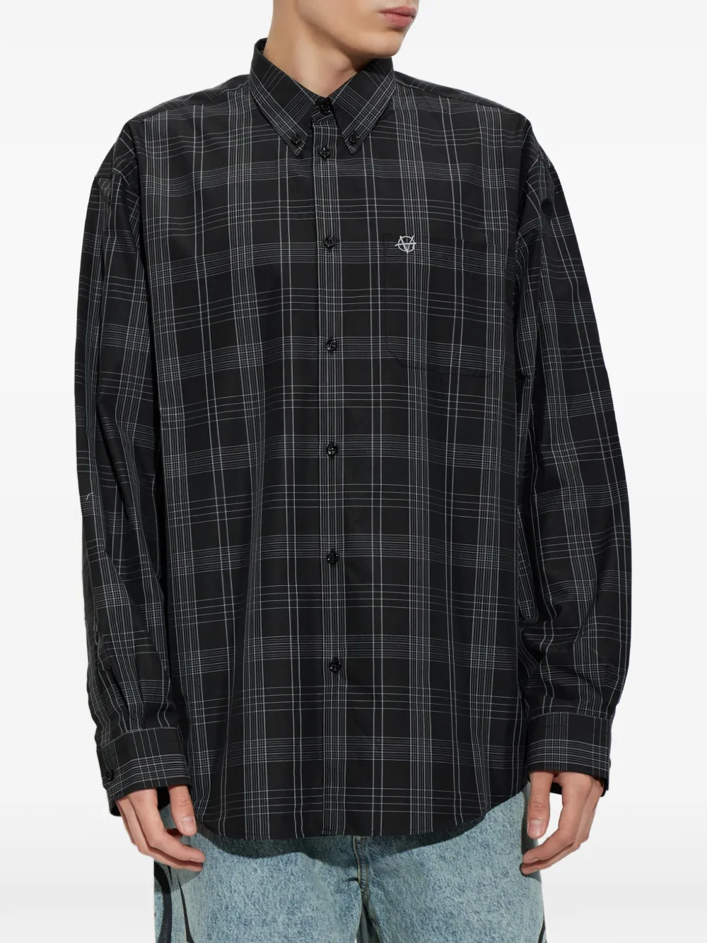 VETEMENTS checked button-down shirt Zwart