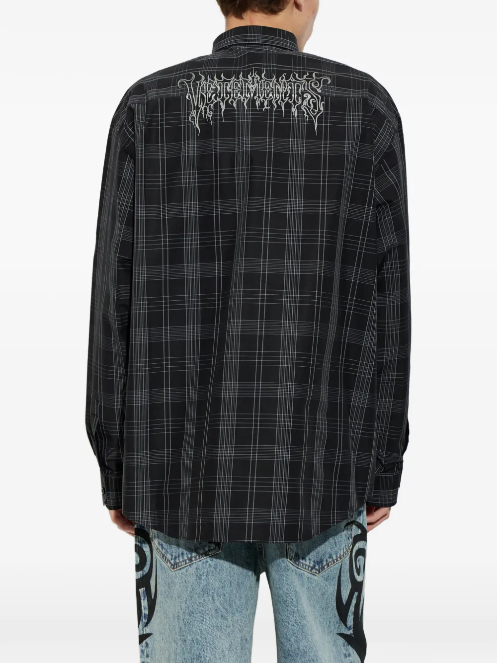 VETEMENTS checked button-down shirt Zwart