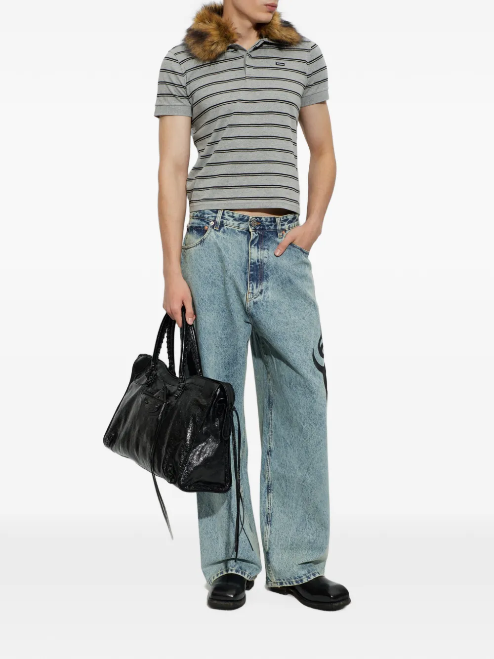 VETEMENTS graphic-print jeans Blauw