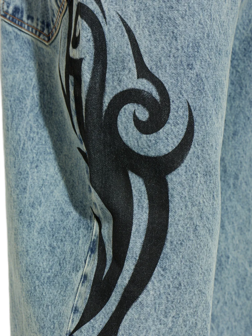 VETEMENTS graphic-print jeans Blauw