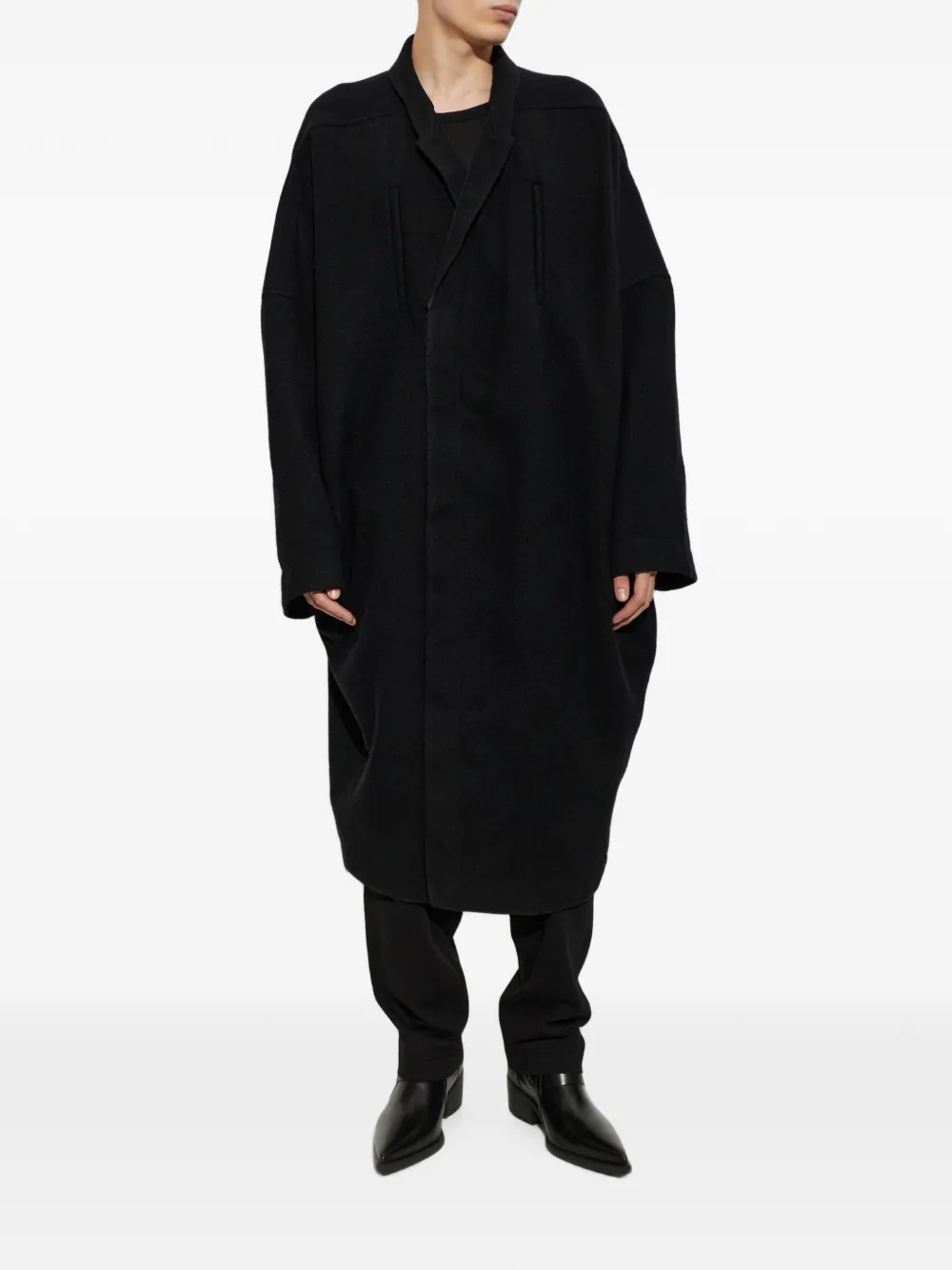 Rick Owens Poiret wollen jas Zwart