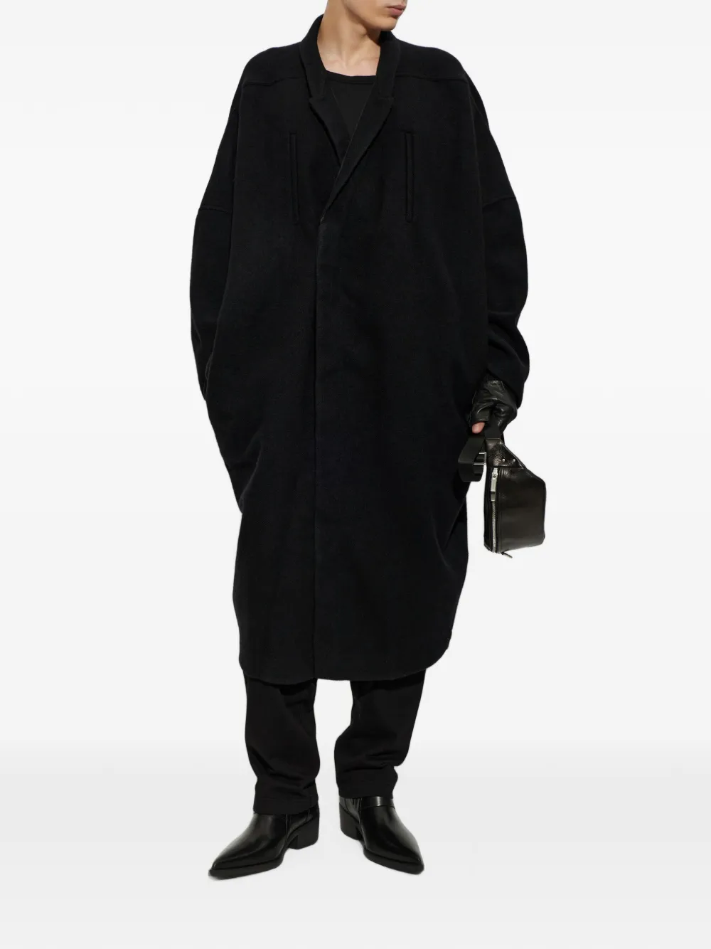 Rick Owens Poiret wollen jas Zwart