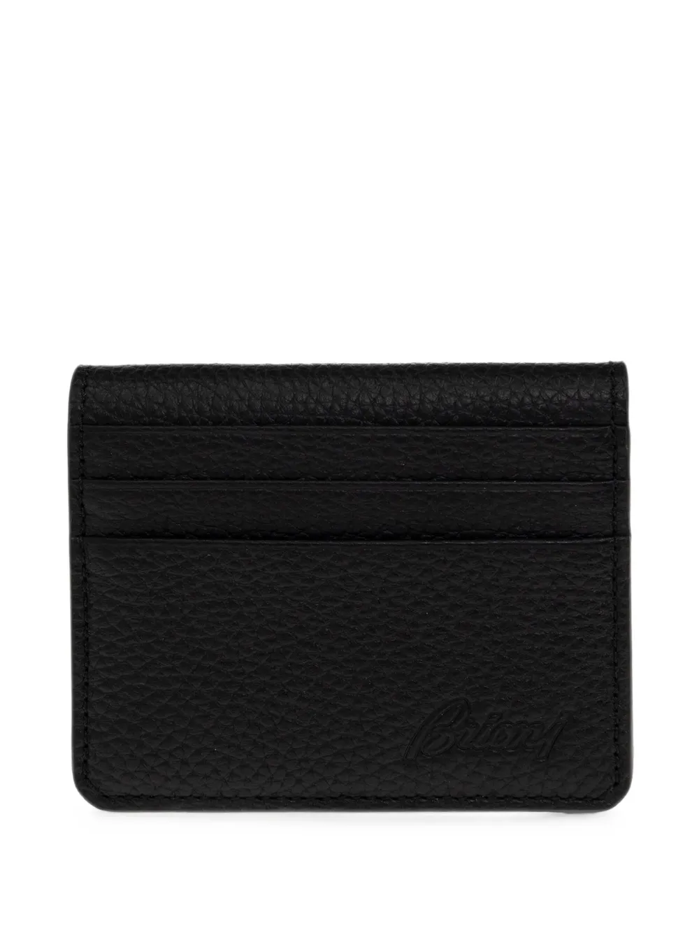 Brioni grained leather card holder - Nero