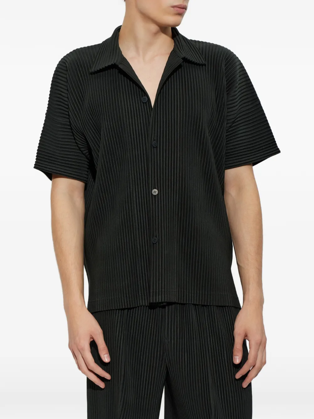 Homme Plissé Issey Miyake Gestreept overhemd Groen