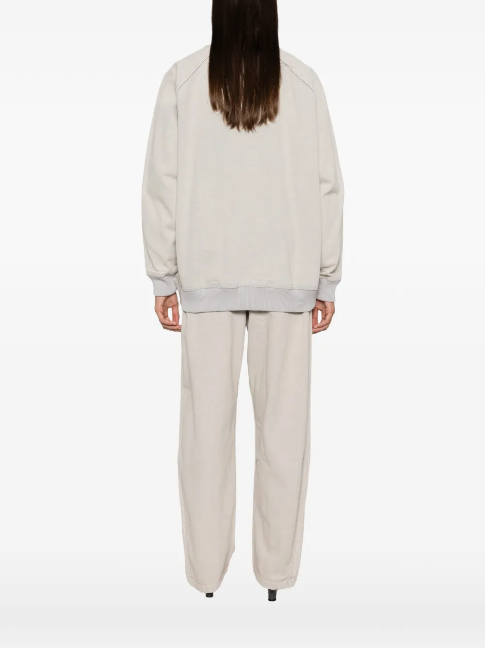 adidas logo-embroidered zip-up jacket Beige