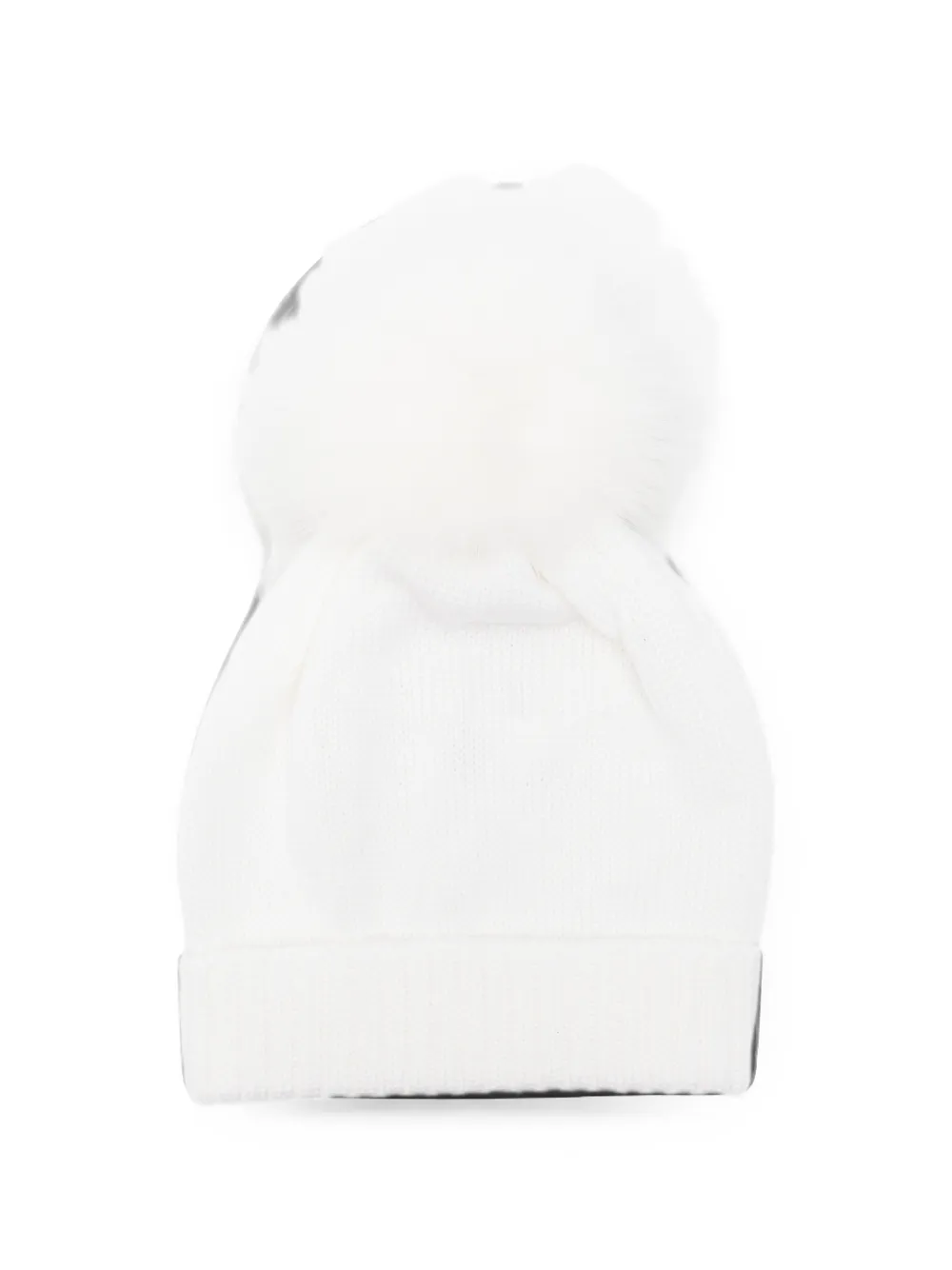 Colorichiari pom-pom beanie hat - Bianco