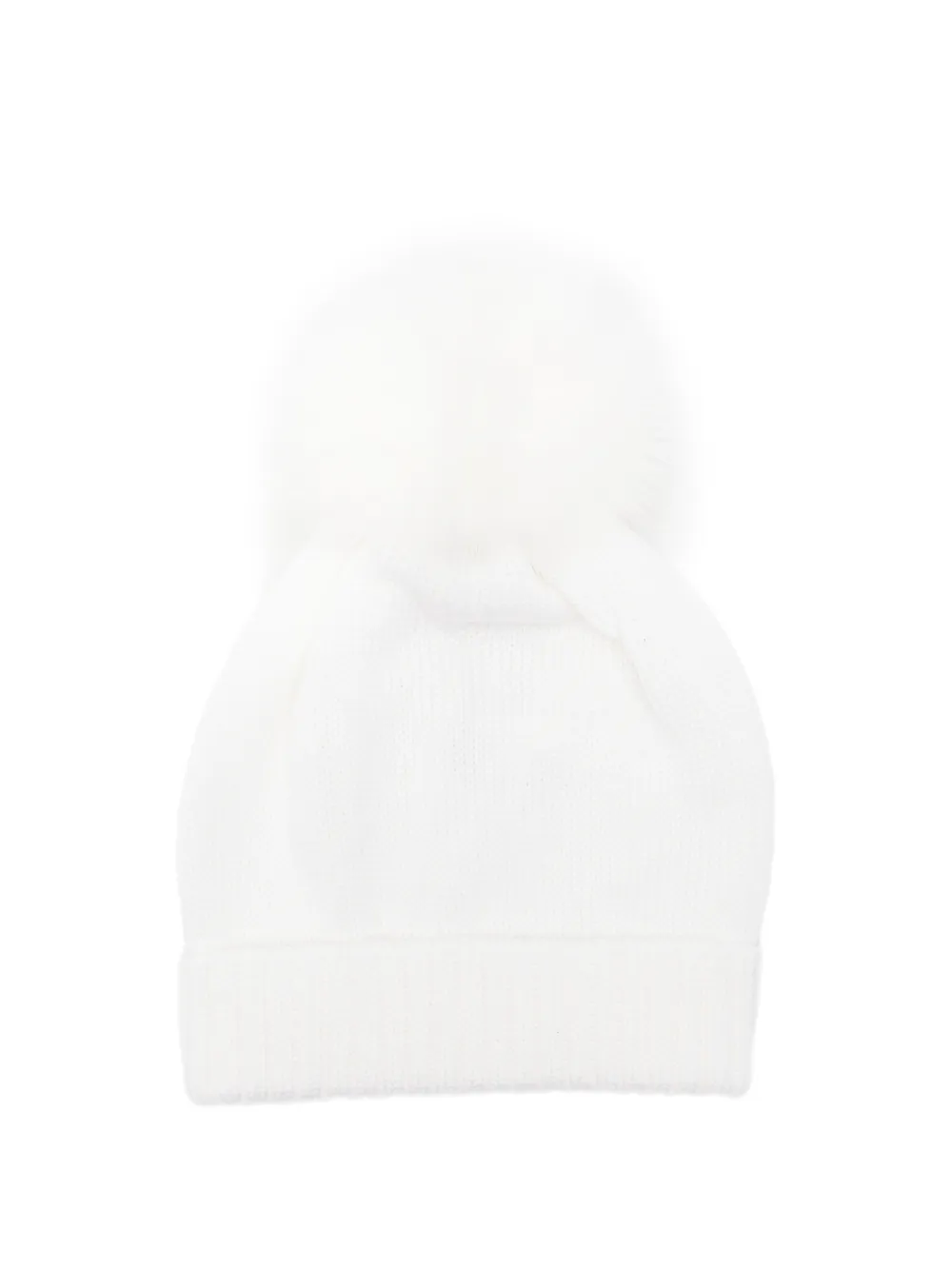 Colorichiari pom-pom beanie hat - Bianco