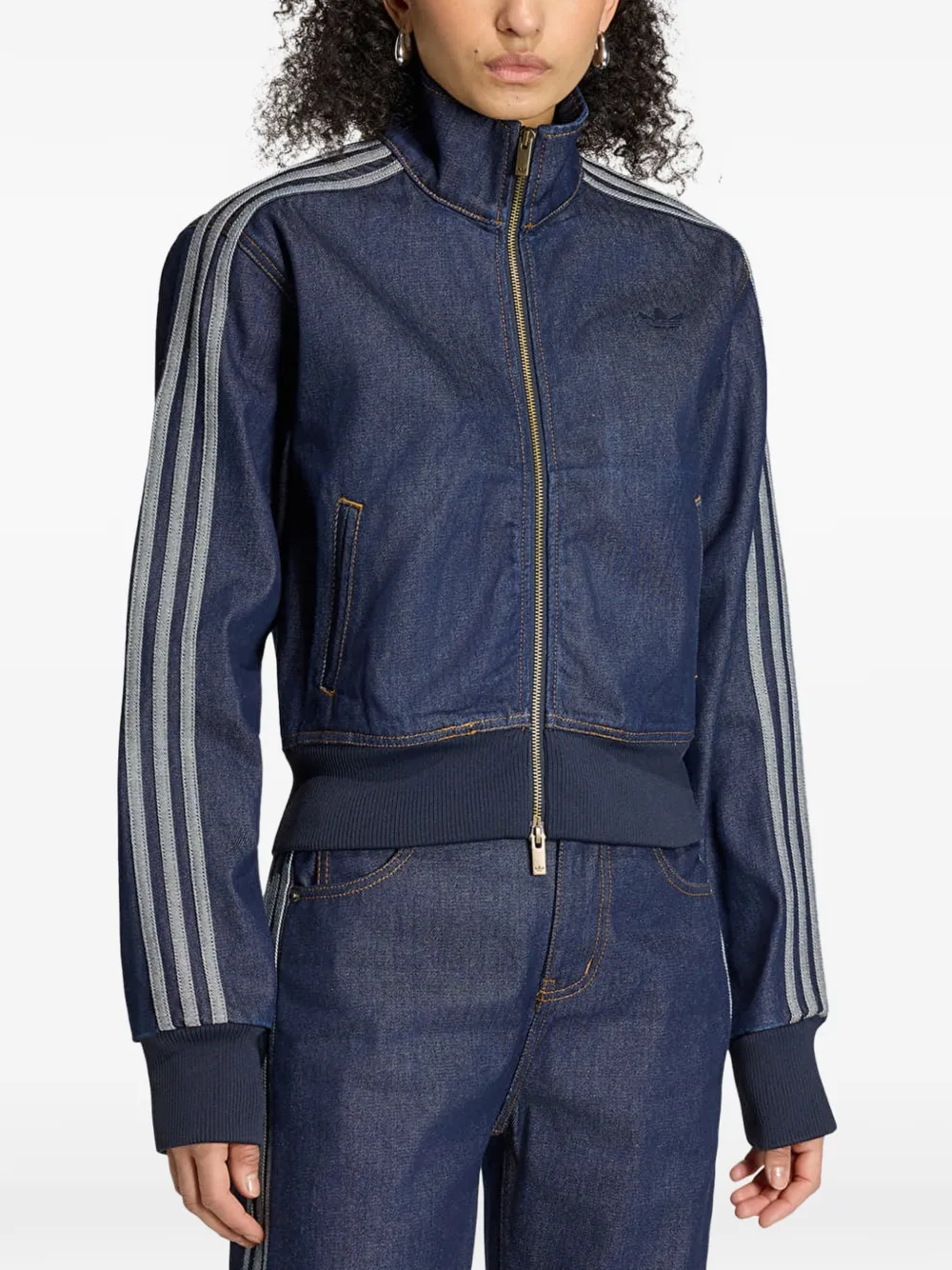 adidas Firebird denim jacket Blauw