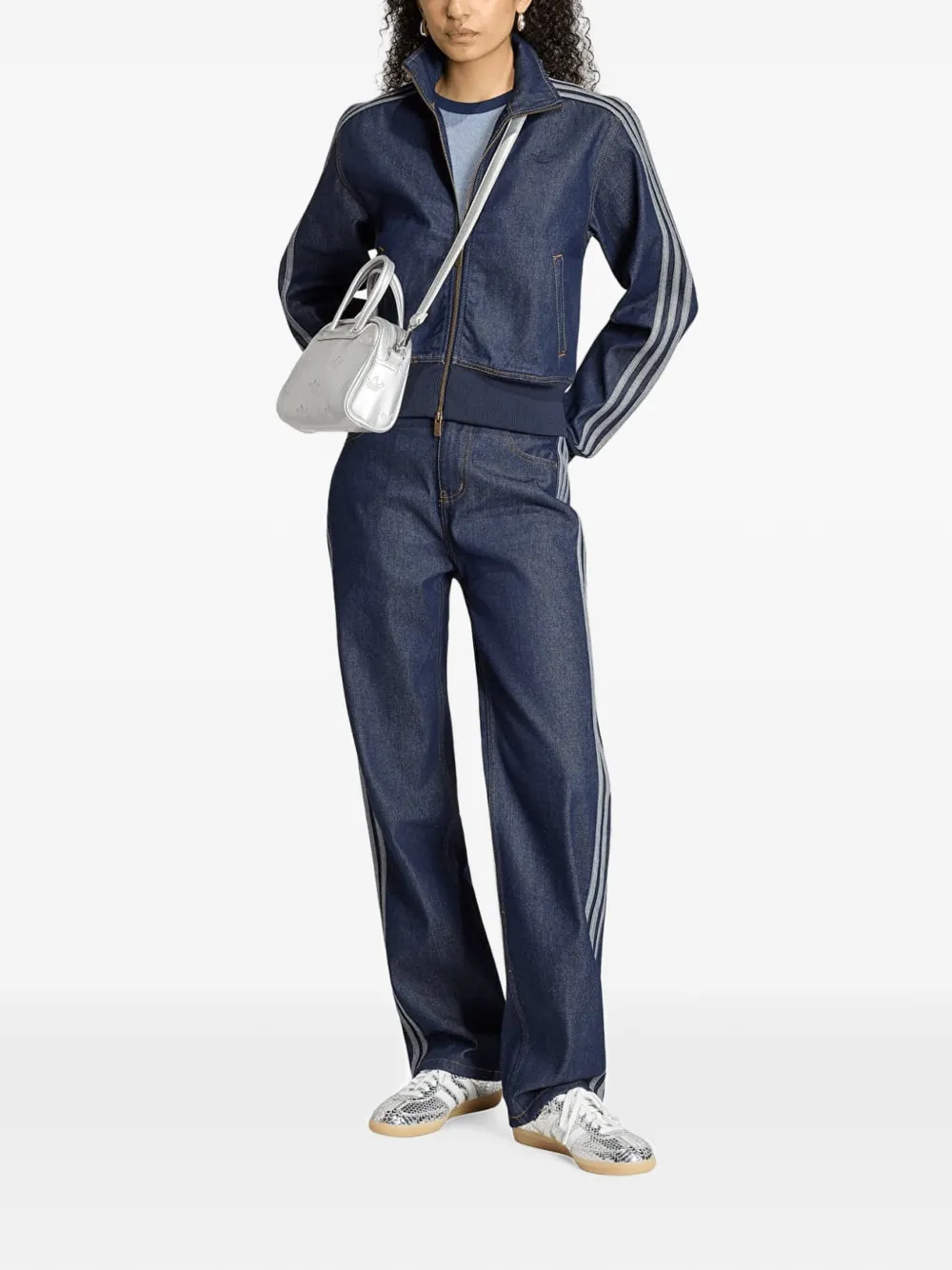 adidas Firebird denim jacket Blauw