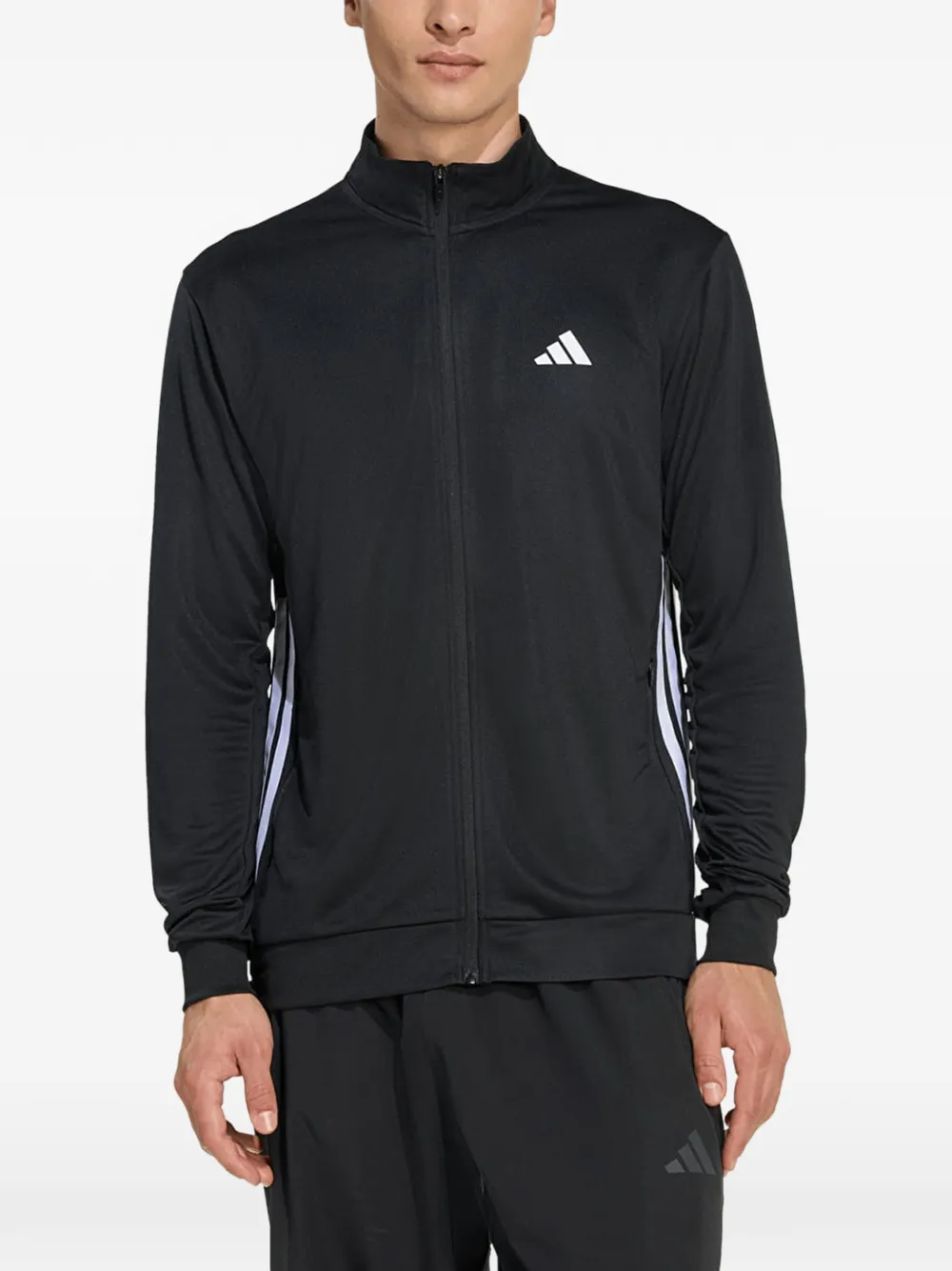 adidas Workout Essentials 3-Stripes zip-up sweater Zwart