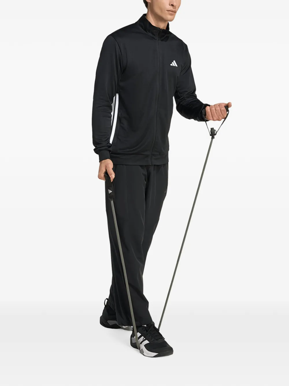 adidas Workout Essentials 3-Stripes zip-up sweater Zwart