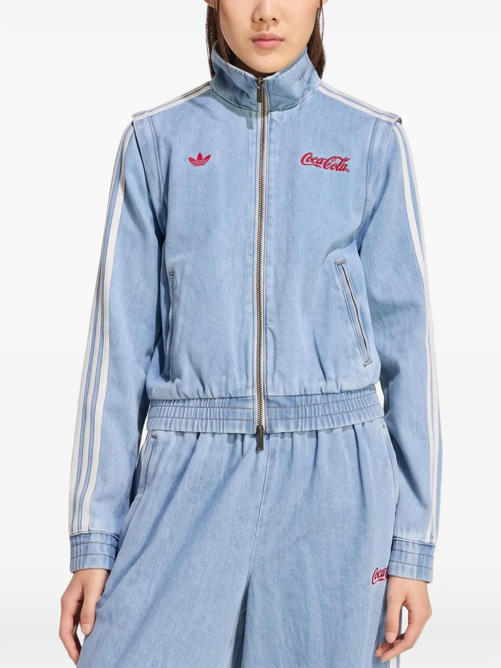 Adidas Workout Essentials trui met rits en drie strepen Zwart
