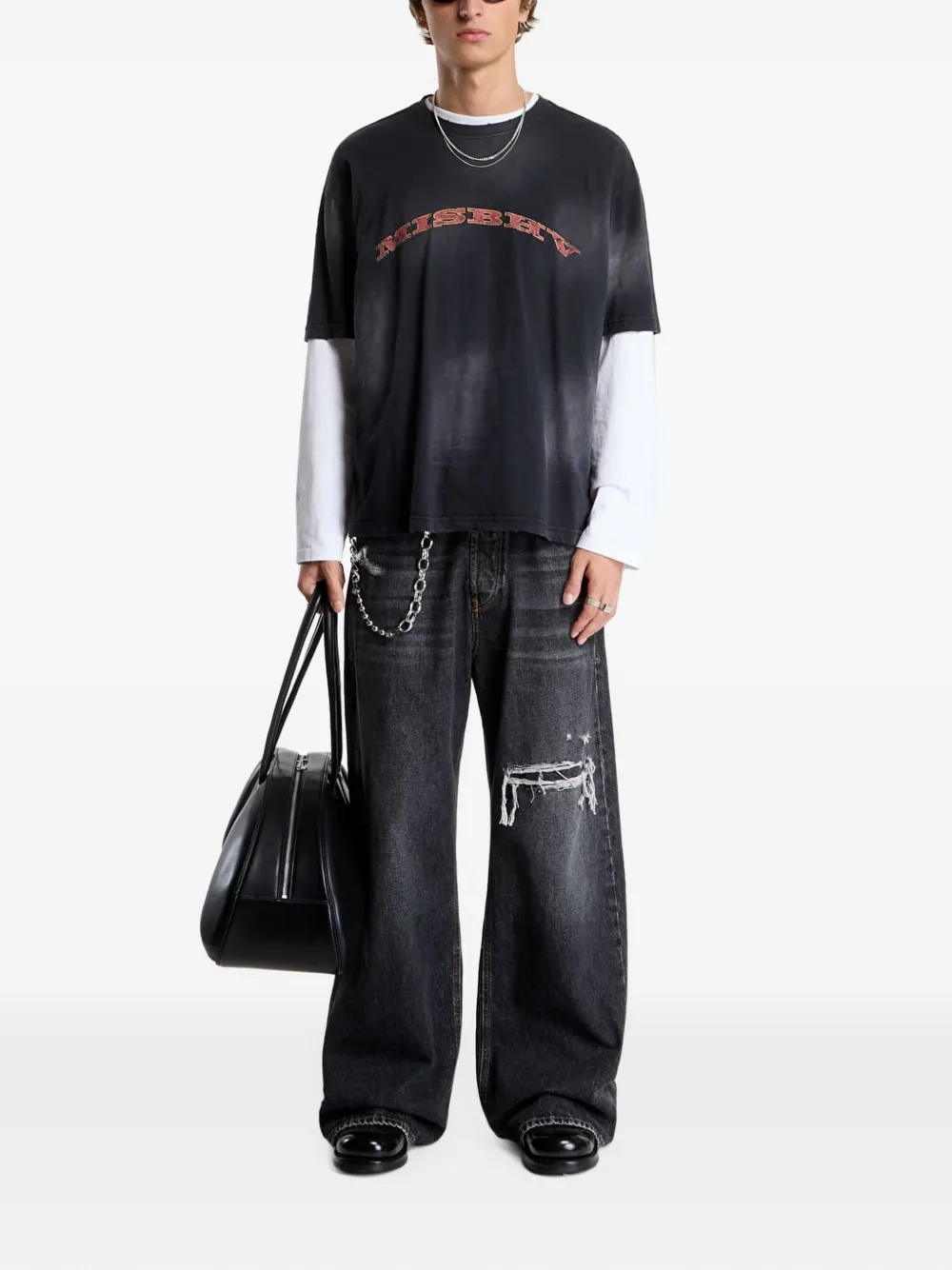 MISBHV T-shirt met logoprint Zwart