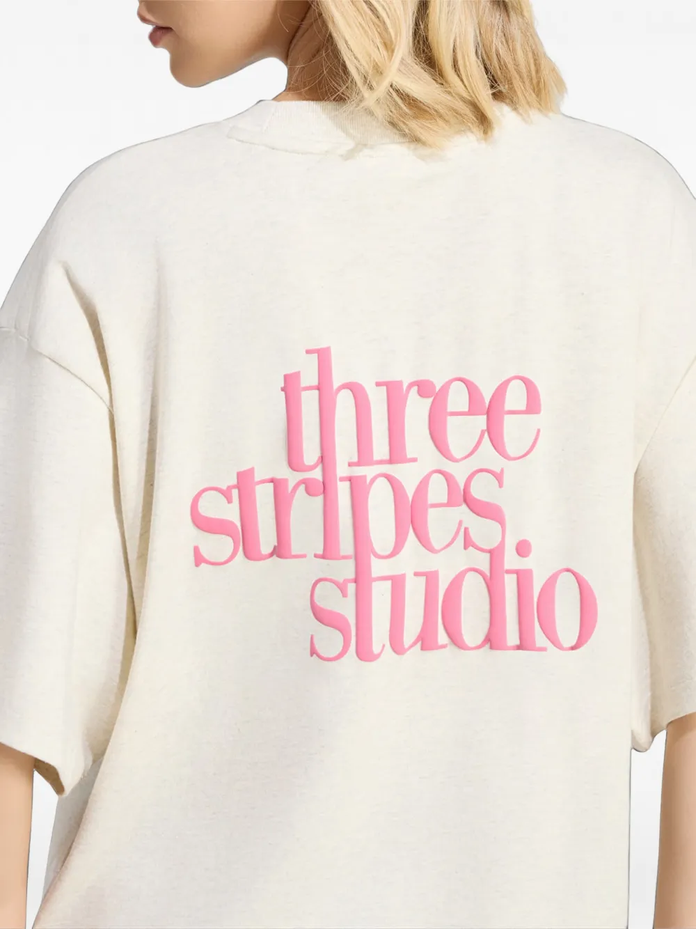 adidas Three Stipes Studio T-shirt Beige