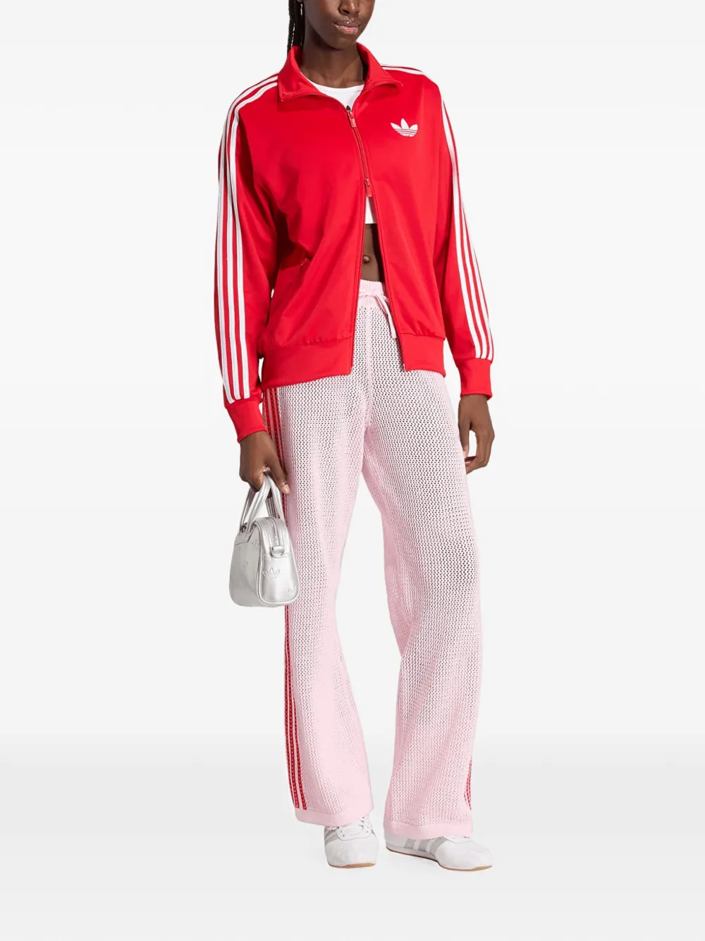 adidas crochet track pants Roze