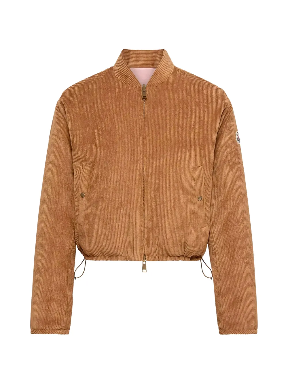 Moncler corduroy logo-patch jacket Beige