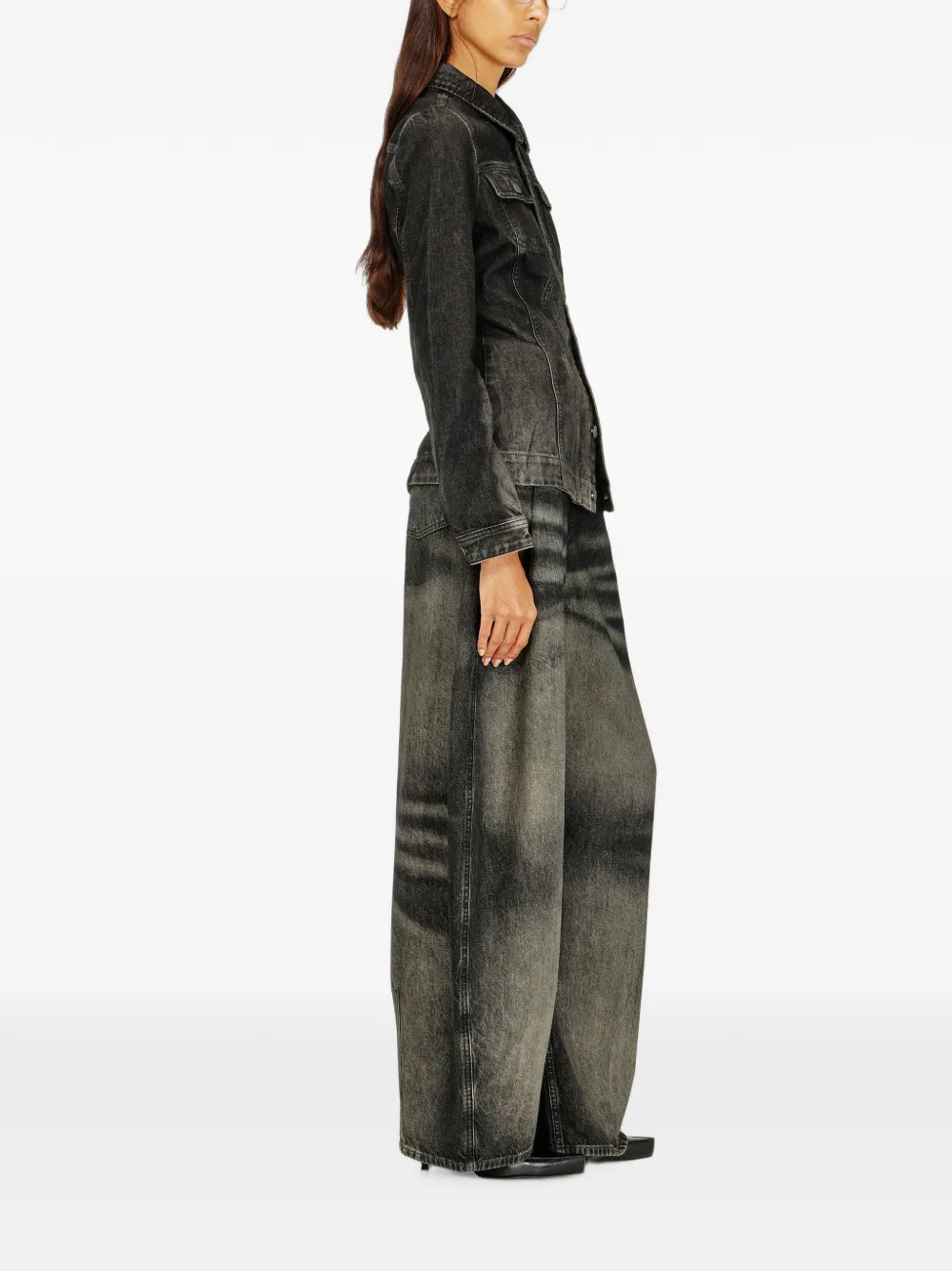 Diesel relaxed jeans high-waist 1987 D-Khelz Zwart