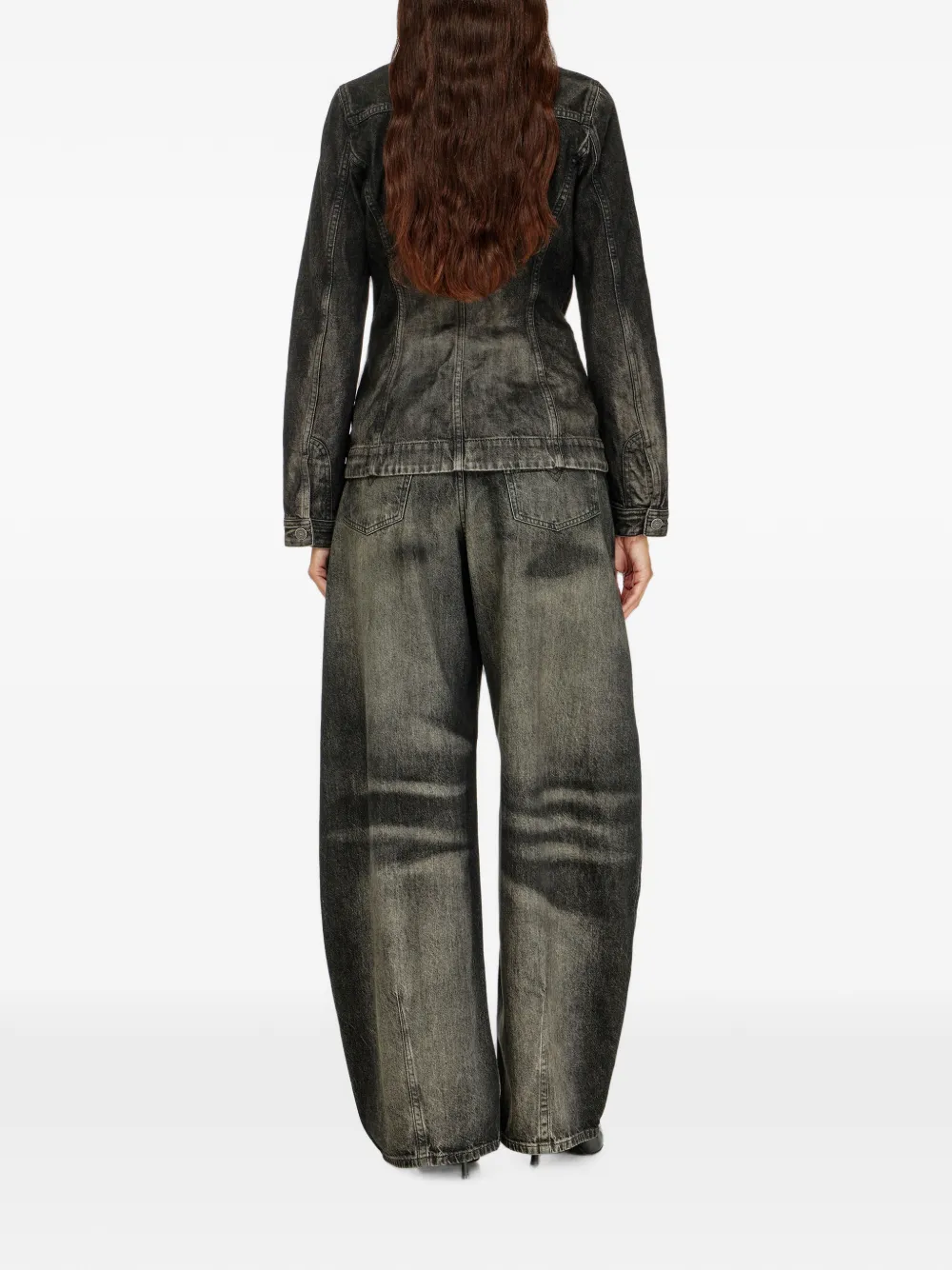 Diesel relaxed jeans high-waist 1987 D-Khelz Zwart
