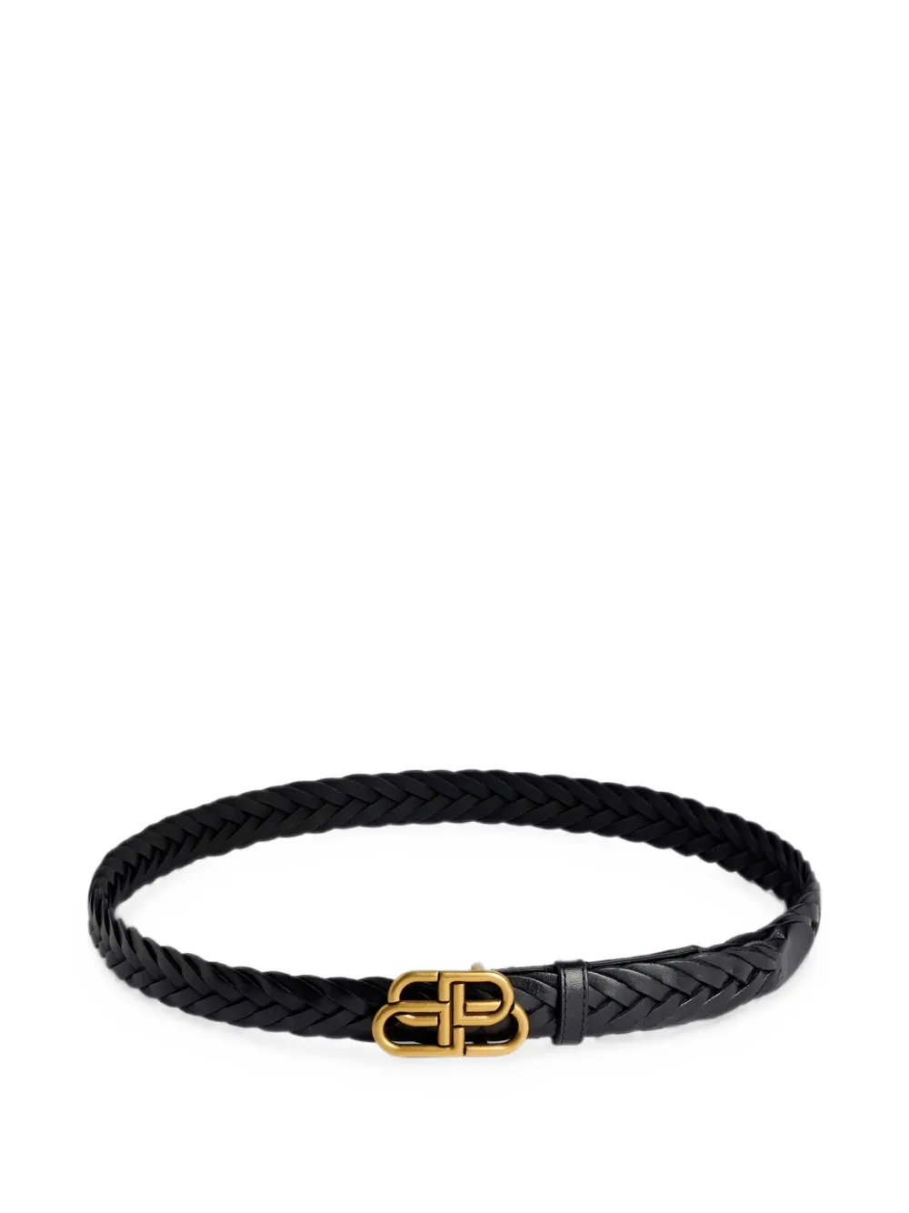 Balenciaga BB Thin braided leather belt - Nero