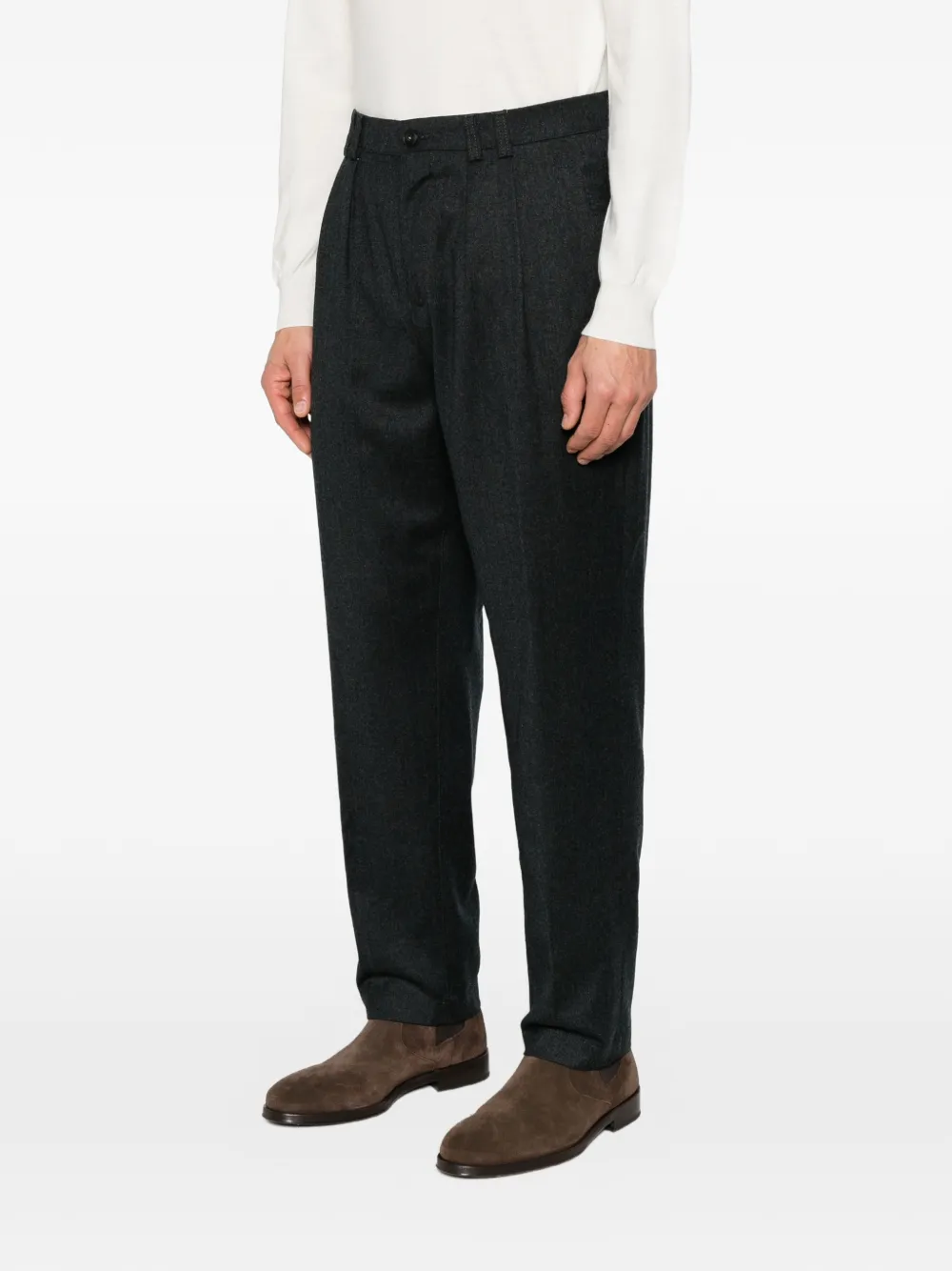Canali Broek met geplooid detail Grijs