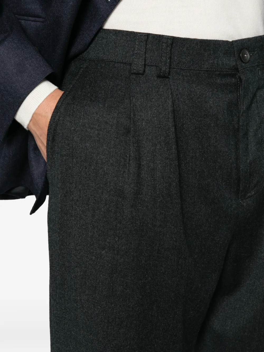 Canali Broek met geplooid detail Grijs