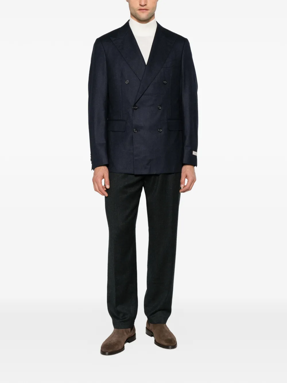 Canali Broek met geplooid detail Grijs