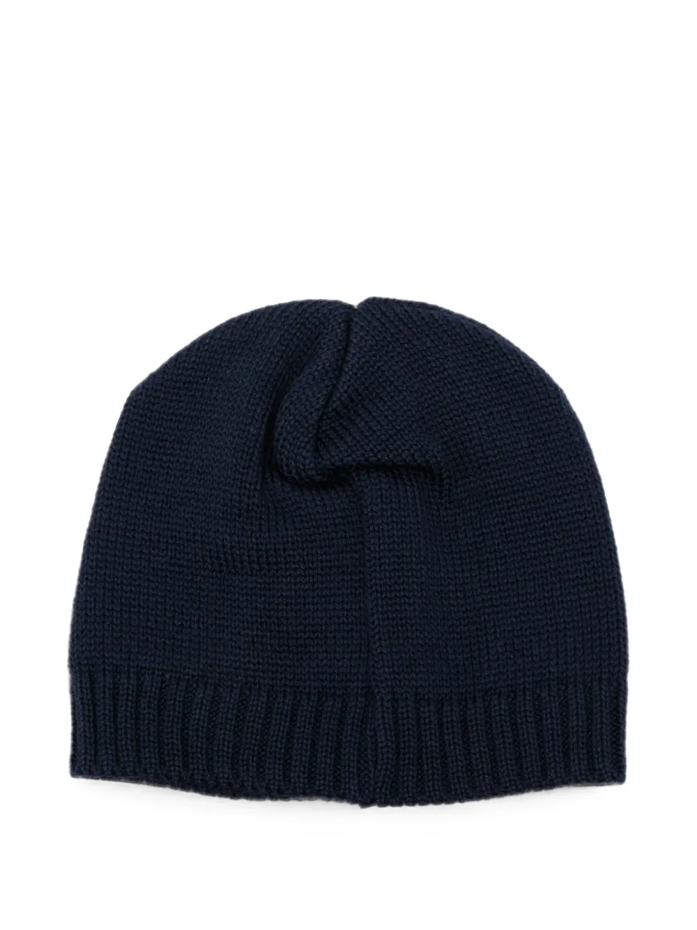 Colorichiari Kabelgebreide muts met logoplakkaat Blauw