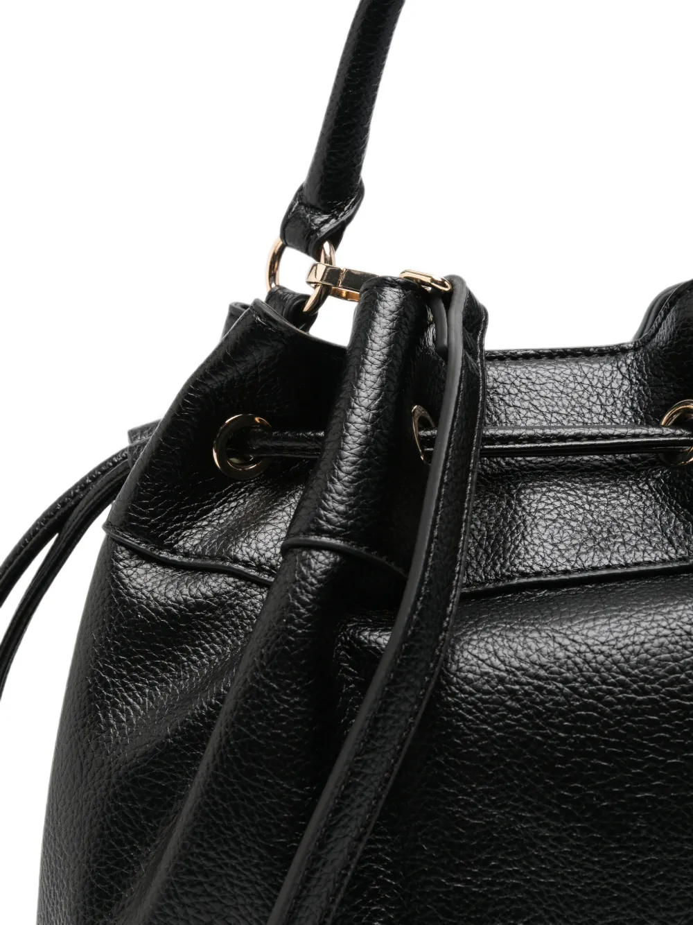 TWINSET Shopper met nerfstructuur en trekkoord Zwart