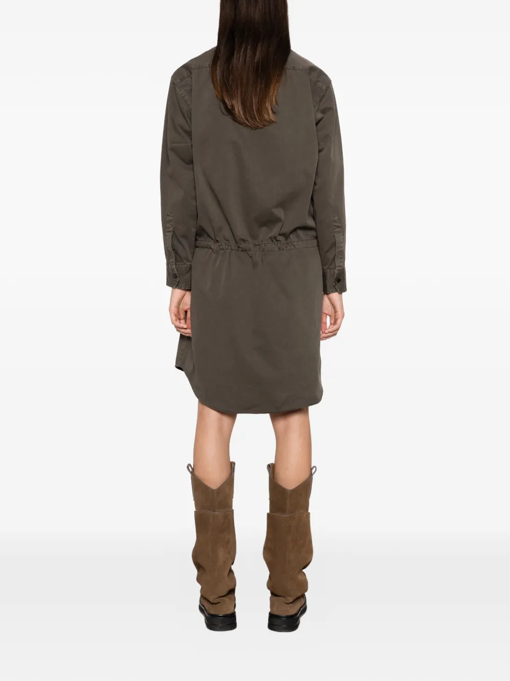 MM6 Maison Margiela drawstring-waist shirt mini dress Bruin