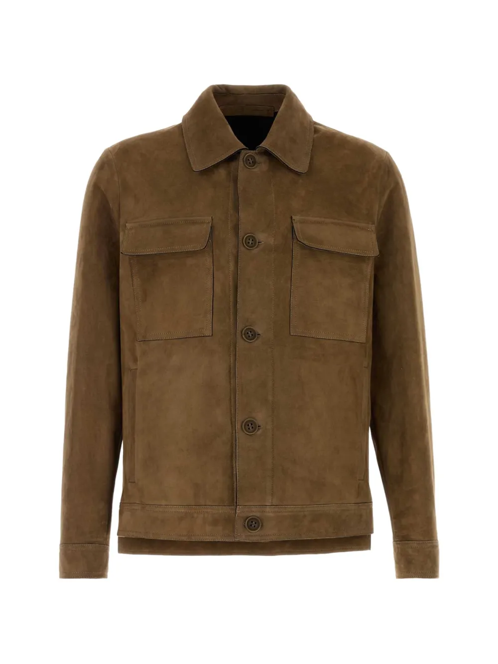 Santoro suede shirt jacket - Marrone