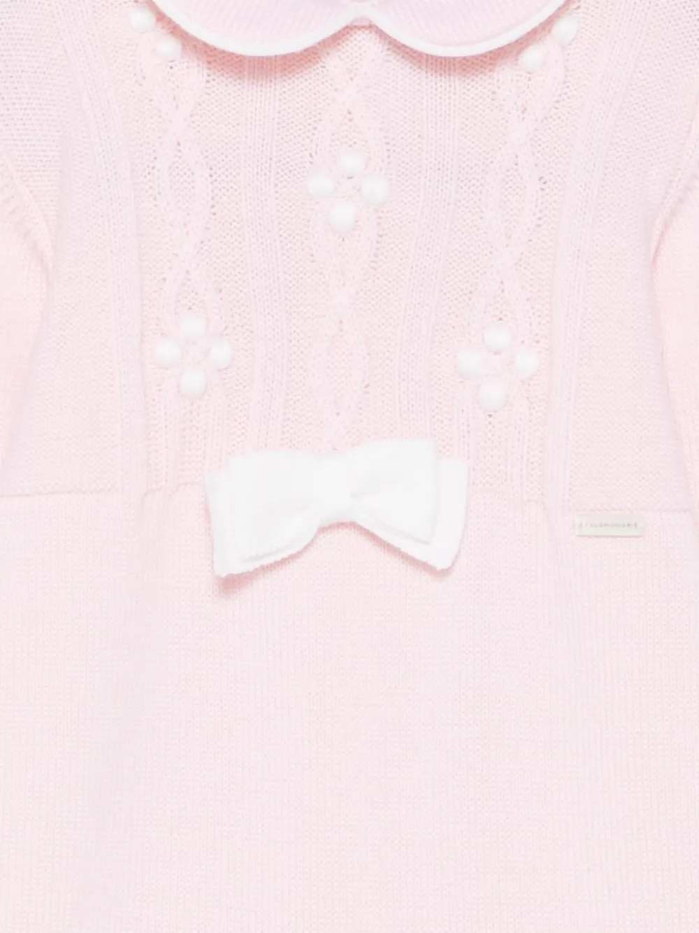 Colorichiari cable-knit bow-detail romper Roze